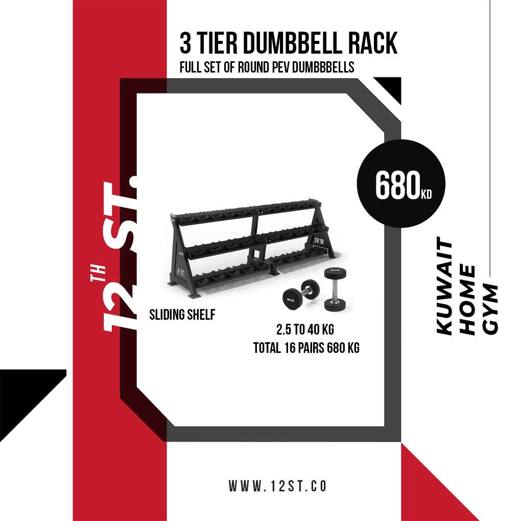 Dumbbell Rack 3 Tier With Dumbbell Set