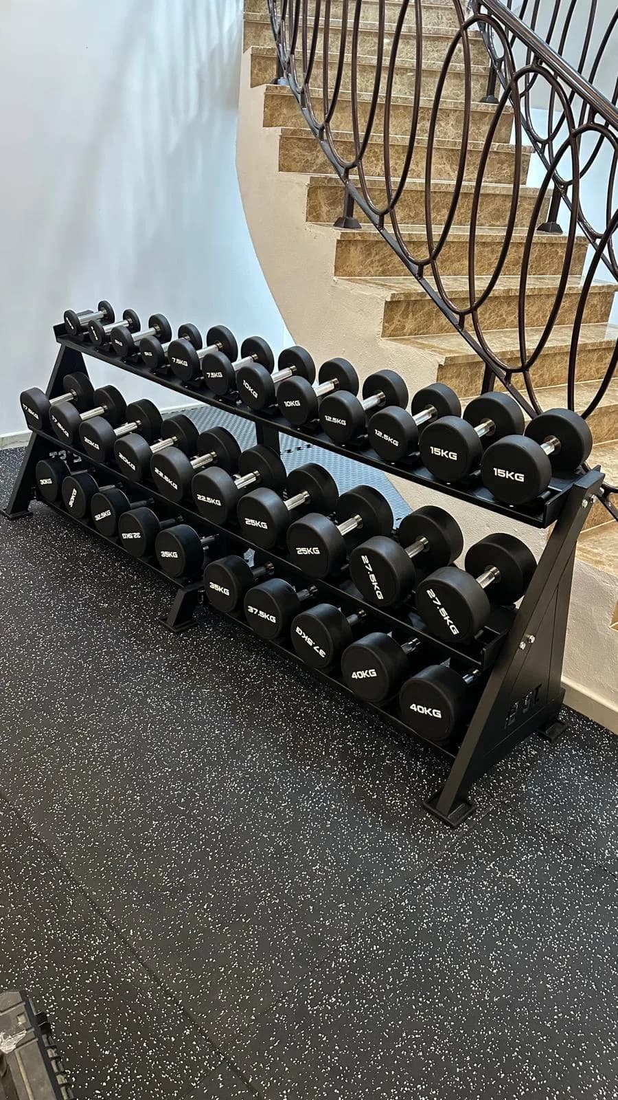 Dumbbell Rack 3 Tier With Round Dumbbell Set